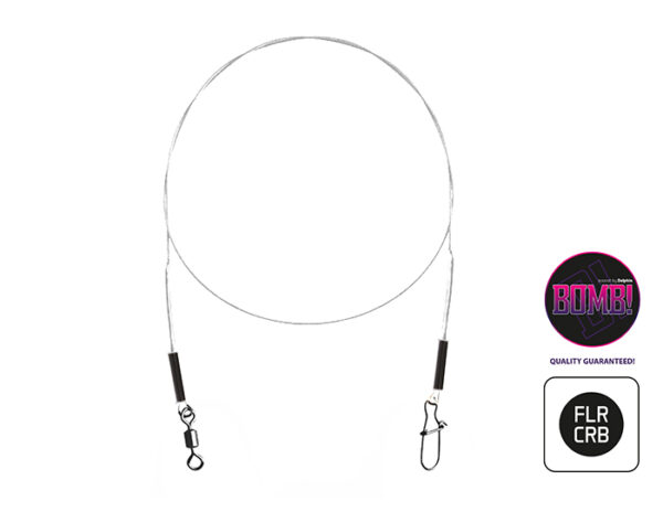 Fluorocarbon tross BOMB! w. swivel and snap hook 2pcs/35cm/9kg, SKU 917500935