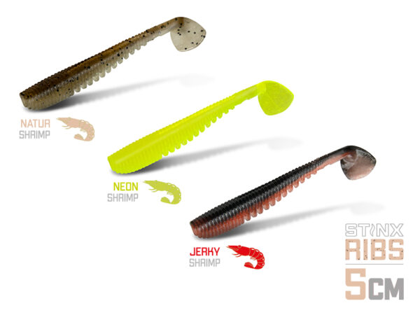 Võdik Delphin B! StinxRIBS Shrimp / 20pcs 5cm / JERKY, SKU 101003008
