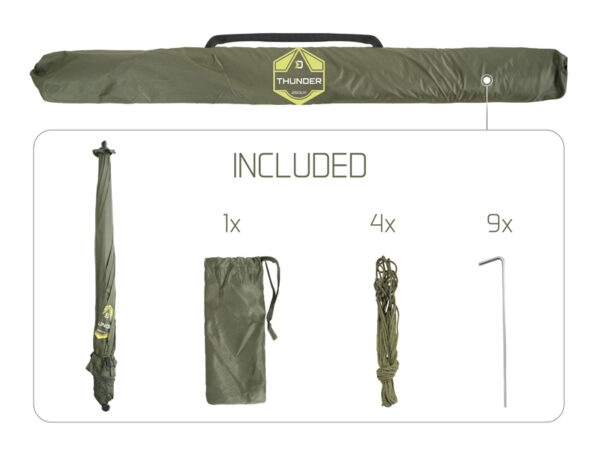 Kalastusvihmavari külgedega THUNDER FullWALL 250cm 4/4, SKU 101003317