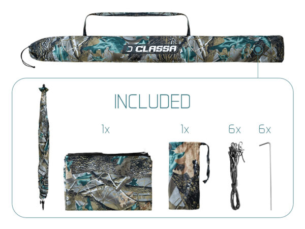 Kalastusvihmavari külgedega Delphin CLASSA CAMO 250cm 3/4, SKU 101003319