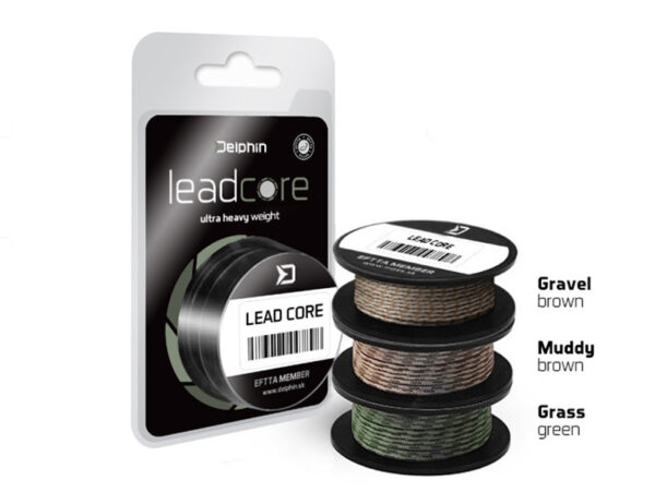 Nöör Delphin LEADCORE green grass 45lbs 5m, SKU 500735260