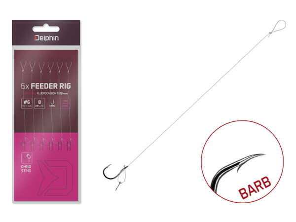 Lips Delphin FLR D-rig / 6pcs 8cm / 0.22mm / BARB #8 / Sting7mm, SKU 101003775
