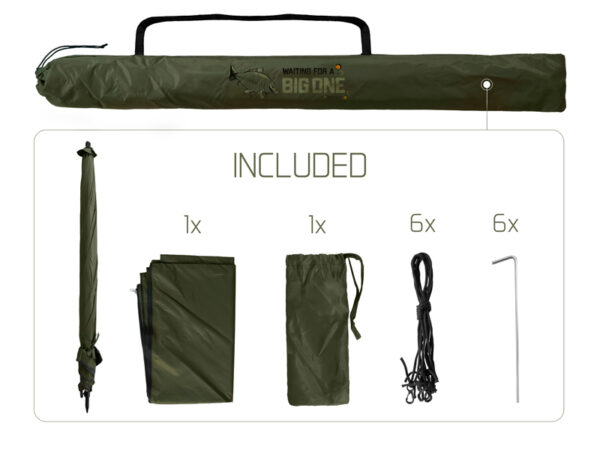 Kalastusvihmavari külgedega Delphin BigONE CARP 250cm, SKU 101004401