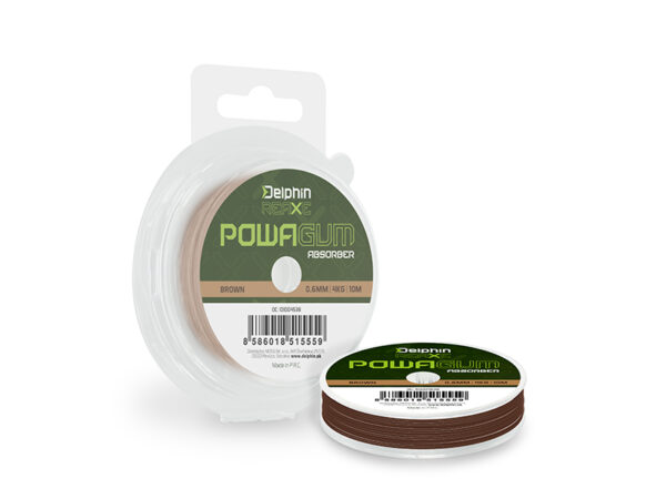 Tamiil Delphin REAXE PowaGUM Absorber Brown 1.2mm/10kg/10m, SKU 101004541