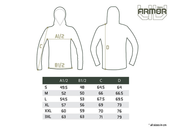 Kapuutsiga särk Delphin UV ARMOR 50+ Olive (XL), SKU 101004749