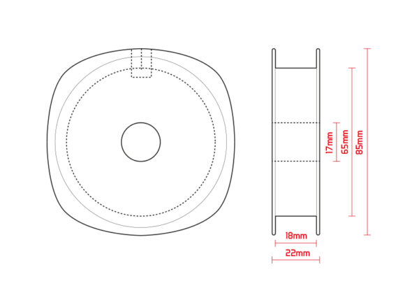 Line spool 100-300m transparent, SKU 600998001
