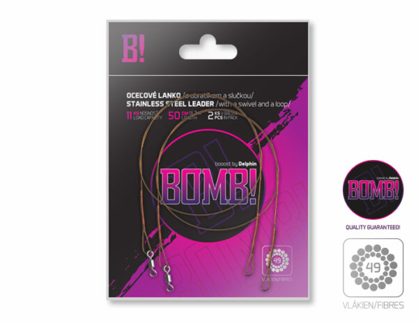 Terastross BOMB! with swivel and loop / 49 fibres 2pcs/50cm/11kg, SKU 917301150