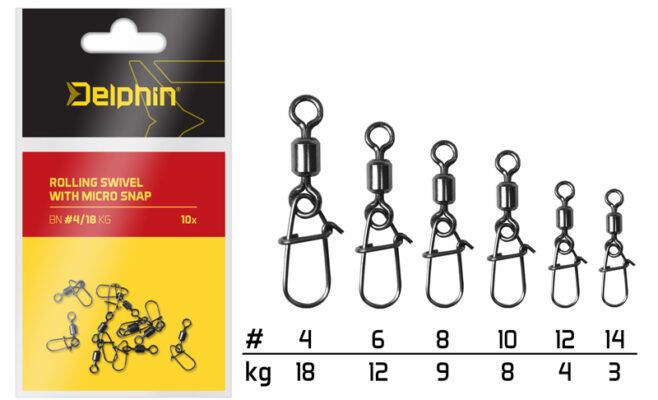 Lõks+pööral micro snap / 10pcs 4/18kg, SKU 969B05004