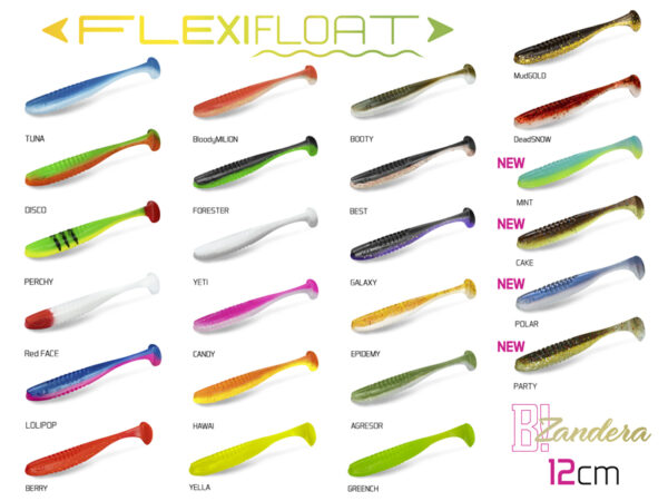Võdik DuoPACK BOX Võdikud Delphin ZANDERA FlexiFLOAT UVs / 6x 5pcs 12cm/ Yeti + Booty + Candy + Perchy + Forester, SKU 101...