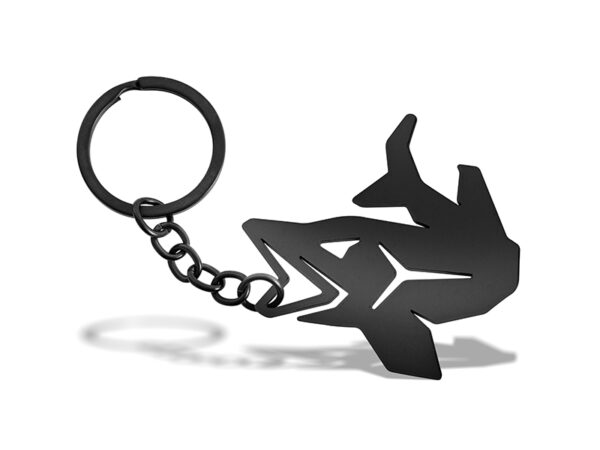 Key chain with a bottle opener Delphin PIKENER Black