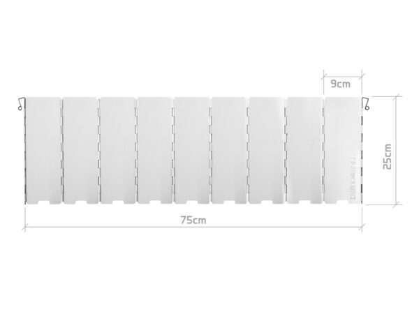 Stove wind guard Delphin WindWALL 75x25cm / 9 panels, SKU 101006076