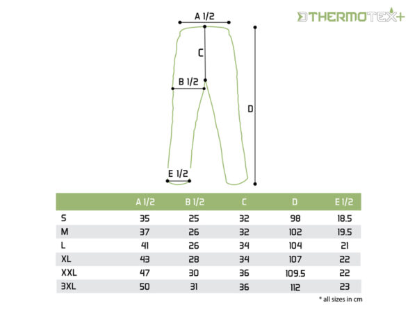 Püksid Delphin ThermoTEX Plus+ S, SKU 101006342