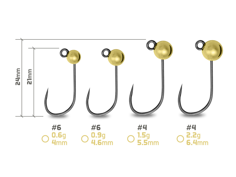 Jigipea volfram Delphin T-AREA BL / 5 pcs golden/4.6mm/0.9g/#6 - Image 3
