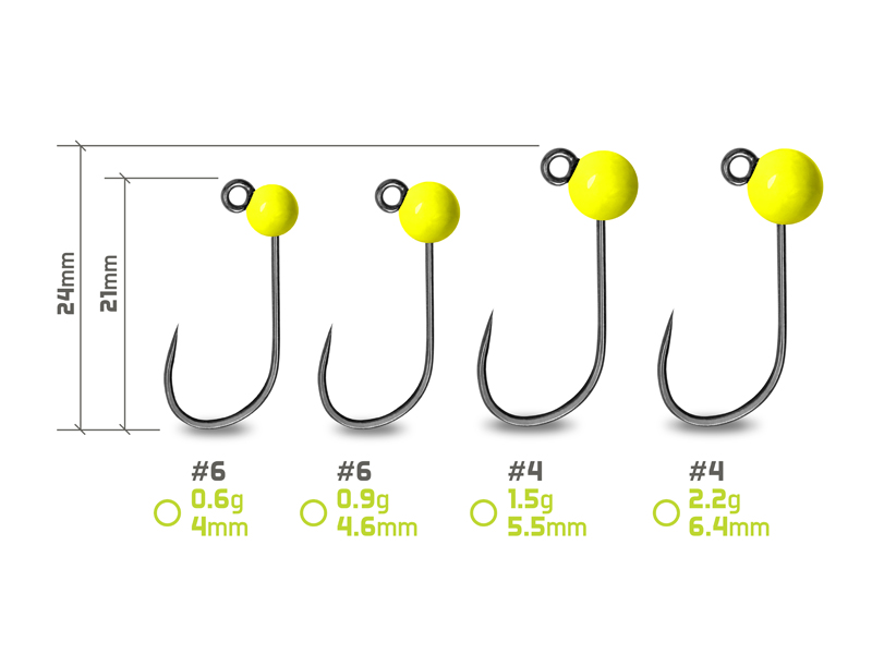 Jigipea volfram Delphin T-AREA BL / 5 pcs fluo yellow/4.6mm/0.9g/#6 - Image 3