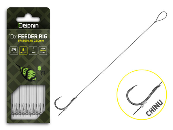 Feeder rig Delphin Braided Sting / 10pcs 12cm/0.14mm/Chinu #8