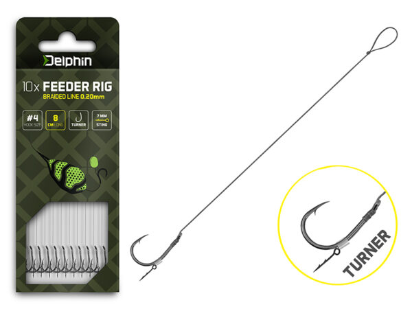 Feeder rig Delphin Braided Sting / 10pcs 8cm/0.20mm/Turner #4