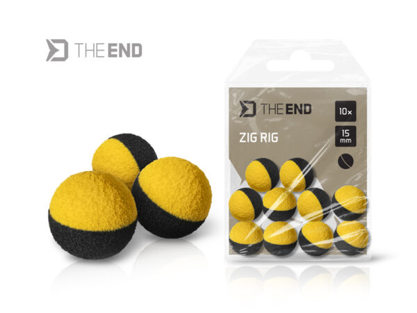 Delphin TheEND ZIG RIG / 10pcs black and yellow 15 mm