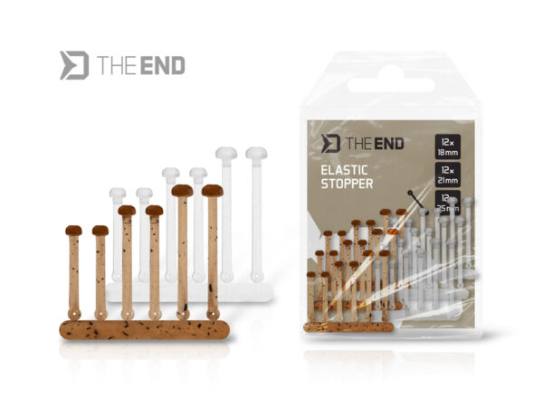 Elastic stopper Delphin THE END / 36 pcs 18.21.25 mm / Ground+Clear